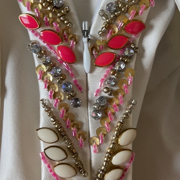 Pagent Dress white hand beaded hot pk wpkts Sz 2/4 - Picture 7 of 8